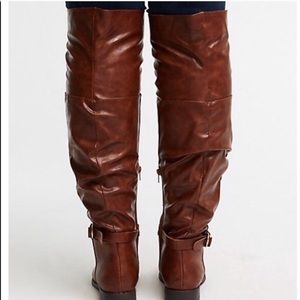 Wide calf knee high slouchy boots